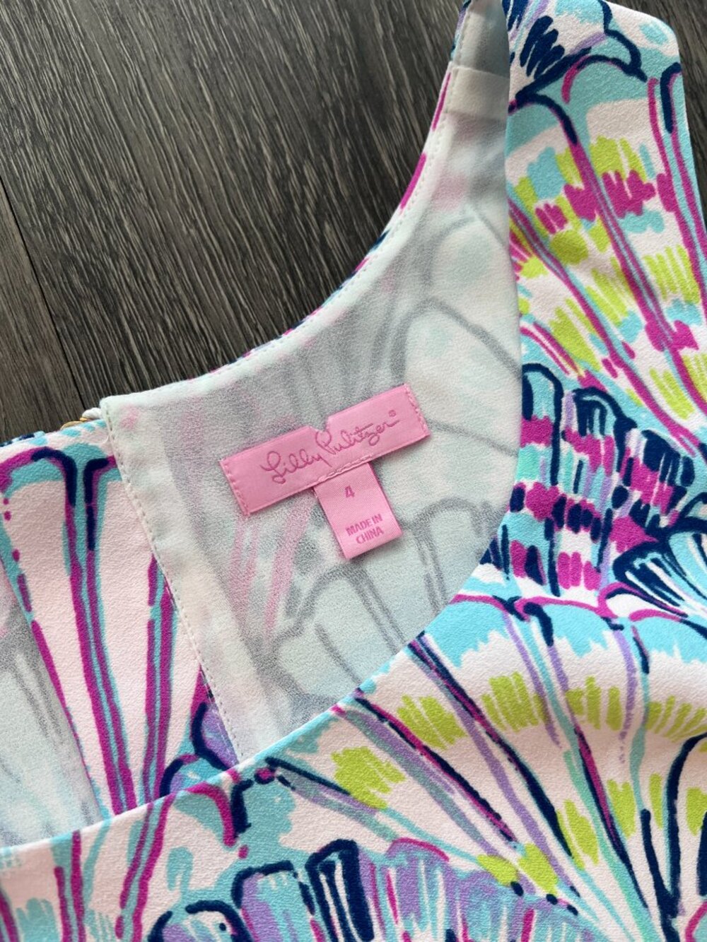 Lilly Pulitzer Seashell Print Matching Set Size 4 Scalloped Skirt Crop Top - Picture 2 of 3